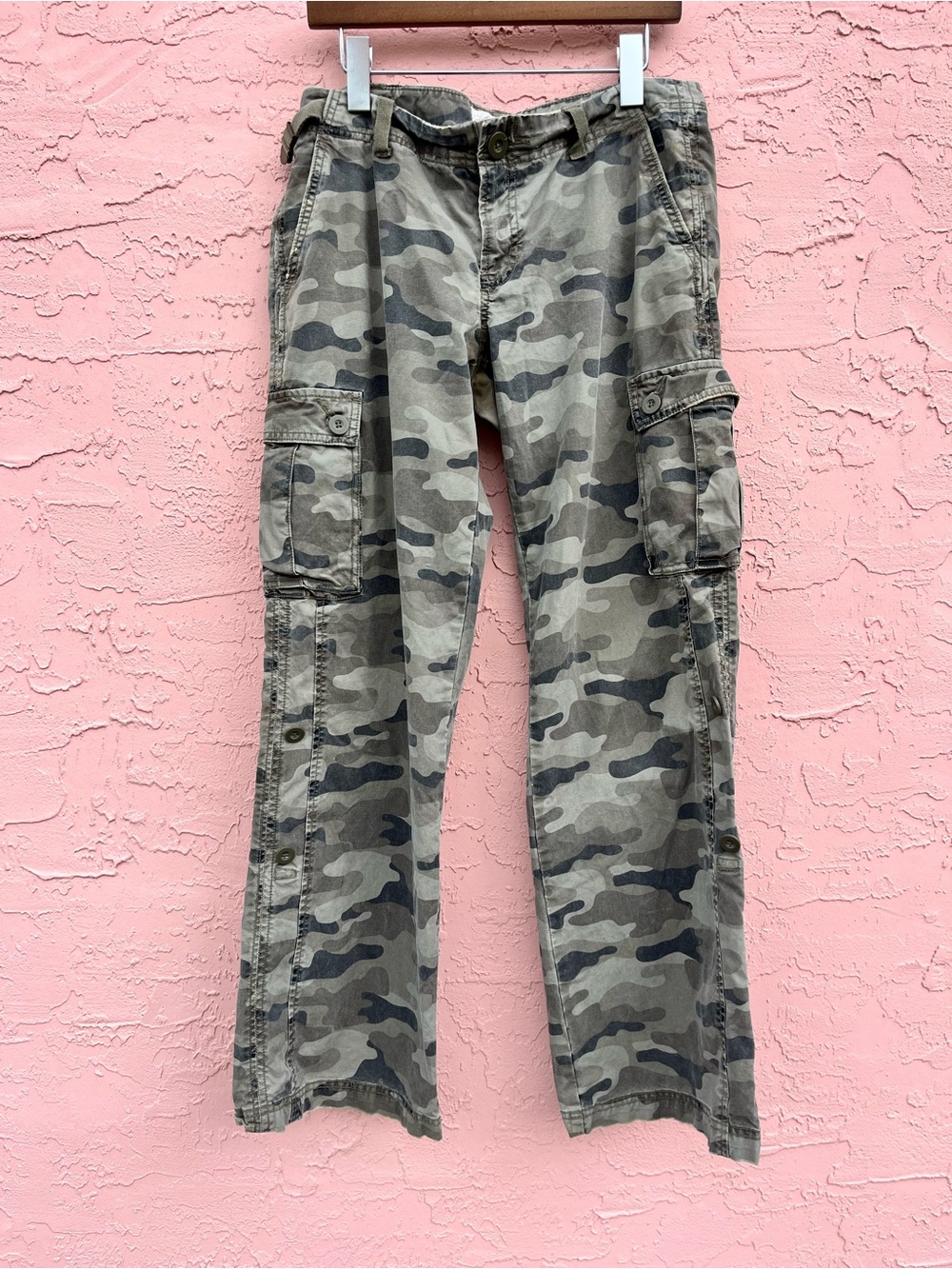 Vintage Old Navy Cargo Camo Pants Cotton Faded Flaw